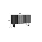 Μπουφές Amanda I pakoworld σε ανθρακί-καρυδί απόχρωση 160x74x79εκ