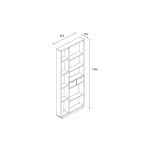 Βιβλιοθήκη με συρτάρια Dakin pakoworld σε oak απόχρωση 80x25x190εκ