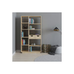 Βιβλιοθήκη με συρτάρια Dakin pakoworld σε oak απόχρωση 80x25x190εκ