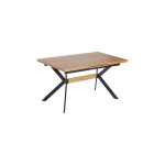 Τραπέζι Jessamy pakoworld επεκτεινόμενο MDF 43mm σε φυσική απόχρωση και πόδι μεταλλικό μαύρο 160/200x90x76εκ