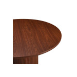 Τραπέζι Mesa pakoworld MDF σε καρυδί απόχρωση Φ120x75εκ