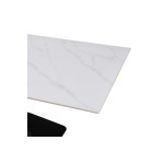 Τραπέζι Tafel pakoworld Sintered stone λευκό με μεταλλικά πόδια σε μαύρη απόχρωση 180x90x76εκ
