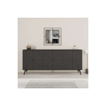 Μπουφές Dune pakoworld σε ανθρακί απόχρωση 181x35x77.4εκ
