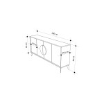 Μπουφές Gora pakoworld σε απόχρωση ανοιχτό καρυδί 180x35.6x82εκ