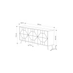Μπουφές Bufel pakoworld σε φυσική απόχρωση 181x35x77.4εκ