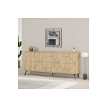 Μπουφές Bufel pakoworld σε φυσική απόχρωση 181x35x77.4εκ