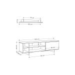 Σύνθετο σαλονιού Saloon pakoworld σε ανθρακί-oak απόχρωση 160x35.5x44εκ