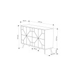 Μπουφές Dune pakoworld σε καρυδί απόχρωση 123x35x77.4εκ