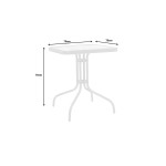 Τραπέζι Watson pakoworld μέταλλο λευκό- γυαλί 70x70x70εκ
