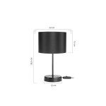 Επιτραπέζιο φωτιστικό PWL-1183 pakoworld Ε27 μαύρο Φ22x36.5εκ