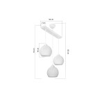 Φωτιστικό οροφής τρίφωτο PWL-0973 II pakoworld Ε27 λευκό 50x18x85εκ