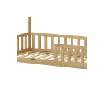 Παιδικό κρεβάτι Callan τ.Montessori με κιγκλίδωμα pakoworld ξύλο πεύκου σε φυσική απόχρωση 90x190εκ