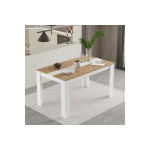 Τραπέζι Sepen pakoworld σε φυσική-λευκή απόχρωση 140x80x74εκ