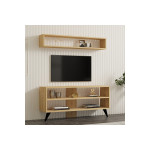 Σύνθετο σαλονιού Prestige pakoworld σε oak απόχρωση 120x29,6x50εκ