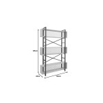 Βιβλιοθήκη Fifer pakoworld σε oak-μαύρη απόχρωση 120x28x185εκ