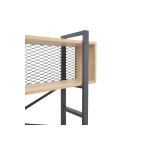 Βιβλιοθήκη Fifer pakoworld σε oak-μαύρη απόχρωση 120x28x185εκ