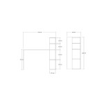 Γραφείο με βιβλιοθήκη Mergo pakoworld σε oak απόχρωση 121x51x75εκ