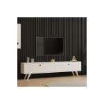 Έπιπλο τηλεόρασης Jate pakoworld σε λευκή απόχρωση 160x25x40εκ