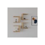 Ραφιέρα τοίχου Perari pakoworld 4τεμ.σε oak  απόχρωση 30x19.6x30εκ