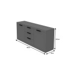 Μπουφές Doha pakoworld σε λευκή απόχρωση 180x45x80.5εκ