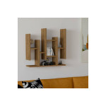 Ραφιέρα τοίχου Bemba pakoworld σε καρυδί απόχρωση 70x19,6x68,8εκ