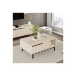 Τραπέζι σαλονιού Frixton pakoworld σε cappuccino απόχρωση 90x60x37.5εκ