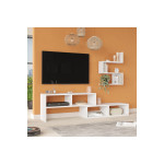 Σύνθετο σαλονιού Kakomo pakoworld σε λευκή απόχρωση 170x29.5x43εκ