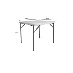 Τραπέζι catering Comfort pakoworld πτυσσόμενο σε λευκή απόχρωση 80x80x74εκ