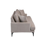 Καναπές 2θέσιος Fortune pakoworld βελούδο μπεζ-μαύρο 175x90x88εκ