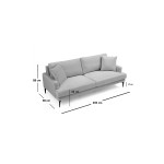 Καναπές 2θέσιος Fortune pakoworld βελούδο μπεζ-μαύρο 175x90x88εκ