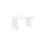 Γραφείο Labirent pakoworld χρώμα λευκό-μόκα 140x60x75εκ
