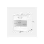 Κομοδίνο Kona pakoworld σε λευκή απόχρωση 40x34x42εκ