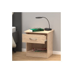 Κομοδίνο Kona pakoworld σε oak απόχρωση 40x34x42εκ