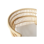 Πολυθρόνα Necorian paakoworld teak ξύλο με pe rattan σε φυσική απόχρωση και λευκό μαξιλάρι 80x70x87εκ