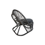 Πολυθρόνα Tromso paakoworld pe rattan σε μαύρη απόχρωση με μαύρο μαξιλάρι 80x85x98εκ