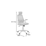Καρέκλα γραφείου Peja pakoworld mesh ύφασμα μαύρο 58x60x107-117εκ