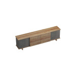 Έπιπλο τηλεόρασης Zafore  pakoworld σε oak-καφέ antique απόχρωση 180x33x50εκ