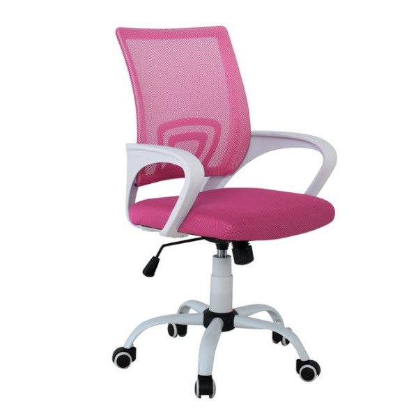 Καρέκλα γραφείου BF2101-S  Άσπρη/Ροζ Mesh