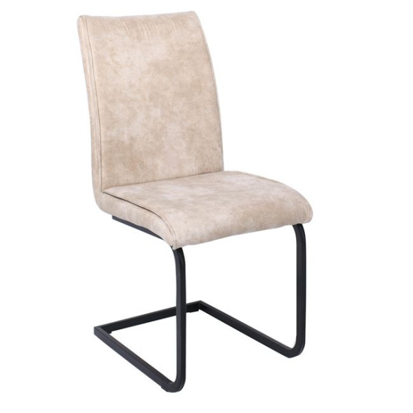 Καρέκλα Μεταλλική TORY (43x56x95) Μαύρη/Ύφασμα Suede Μπεζ