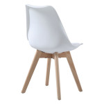 MARTIN Καρέκλα PP Άσπρο (Ξύλ.πόδι-Metal cross) Αμοντάριστη ταπετσαρία