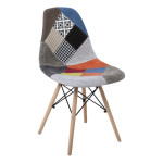 Καρέκλα ART Wood (47x54x82) PP/ Ύφασμα Patchwork