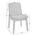 Καρέκλα EMMA (48x57x83) Οξυά Καρυδί/Ύφ.Γκρι