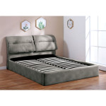 Κρεβάτι διπλό με αποθηκευτικό χώρο VALIANT (160x200) Ύφασμα Nabuk Σκούρο Γκρι