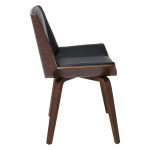 Καρέκλα NUMAN (52x54x80) Καρυδί/Pu Μαύρο