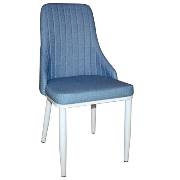 Καρέκλα Μεταλλική MATTEL (49x69x94) White Wash/Linen Pu Μπλε