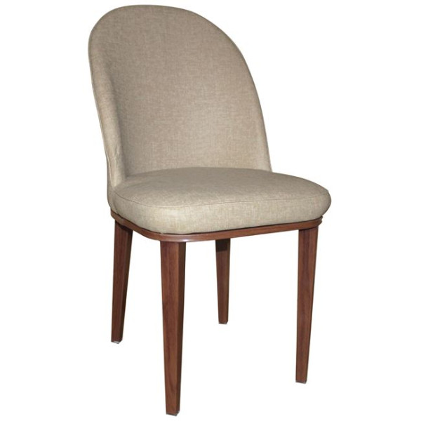 Καρέκλα Μεταλλική TEX (49x70x90) Καρυδί/Linen Pu Μπεζ