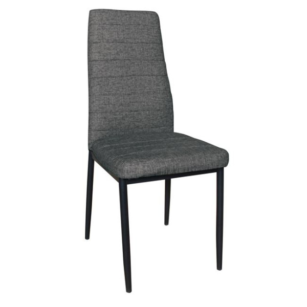 Καρέκλα Μεταλλική JETTA Linen PU (43x62x104) Μετ.Βαφή Μαύρη/Pu Ανθρακί (Συσκ.4)