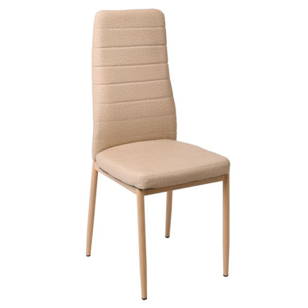 Καρέκλα Μεταλλική JETTA Linen PU (43x62x104) Μετ.Φυσικό/Pu Μπεζ (Συσκ.4)
