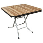 Τραπέζι πτυσσόμενο TOPAL (90x90 (Φ116)cm) Μετ.Γκρι/Wood Deco