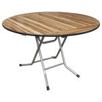 Τραπέζι πτυσσόμενο TOPAL (90x90 (Φ116)cm) Μετ.Γκρι/Wood Deco